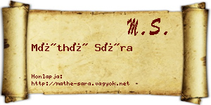 Máthé Sára névjegykártya