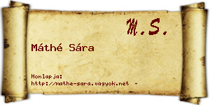 Máthé Sára névjegykártya